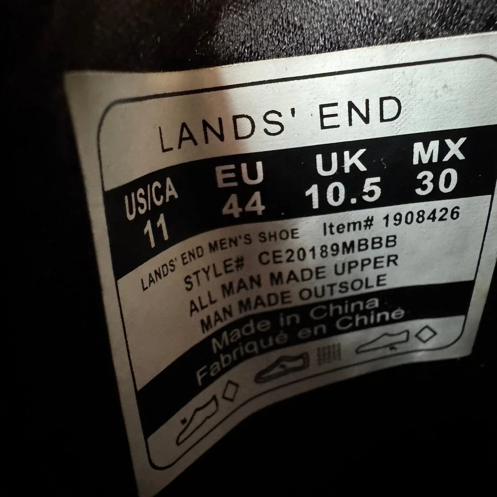 Lands' End Men's Size 11 Black‎ Sport Oxford Casual Shoes
